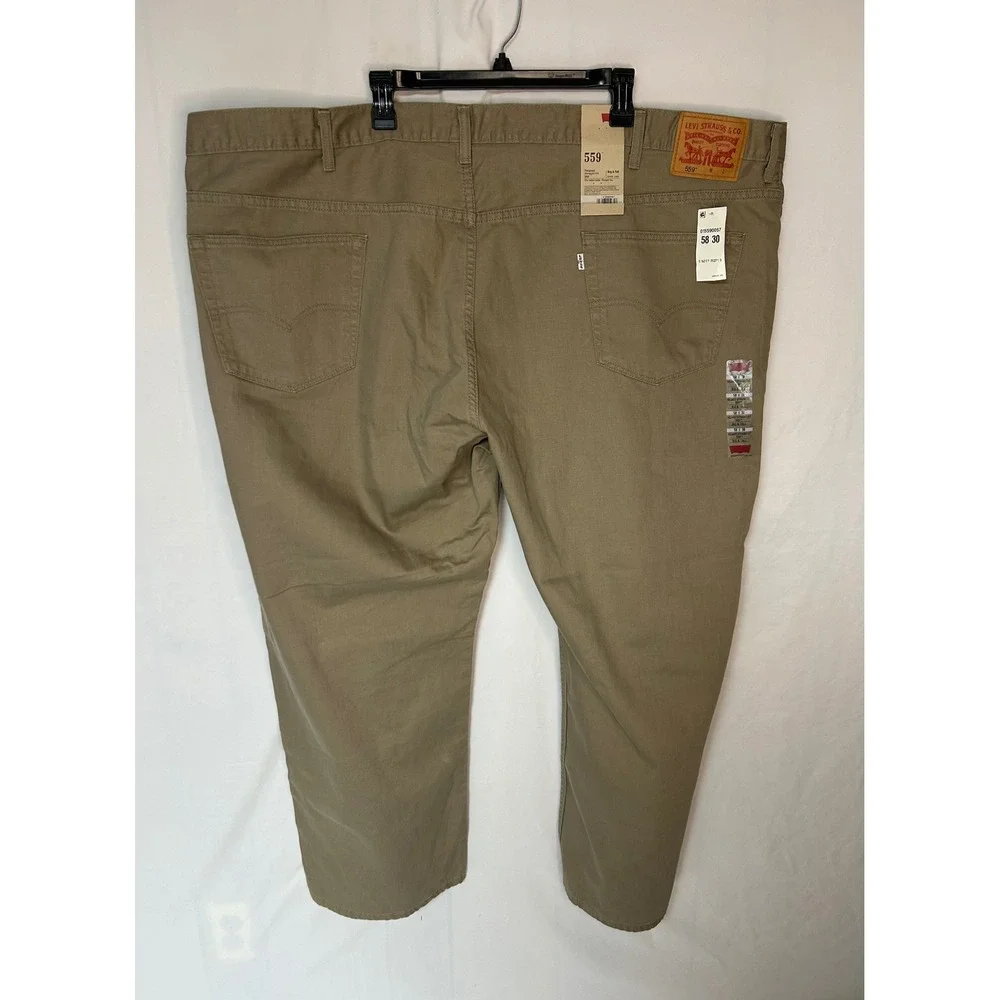 Levis 559 Relaxed Straight Fit Mens Jeans Khaki Tan Big and Tall 58x30 NWT